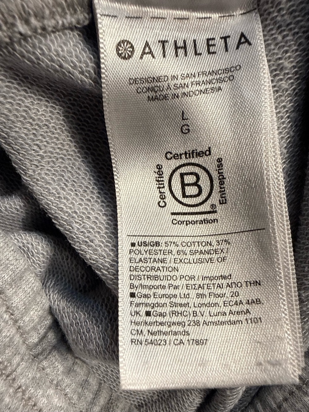 Large Athleta Women’s Gray Drawstring Jogger Sweatpants Cotton Travel Lounge - Picture 6 of 11
